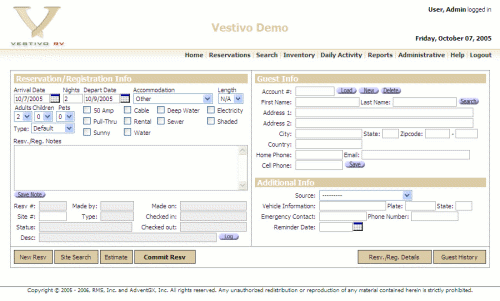 Reservation Page